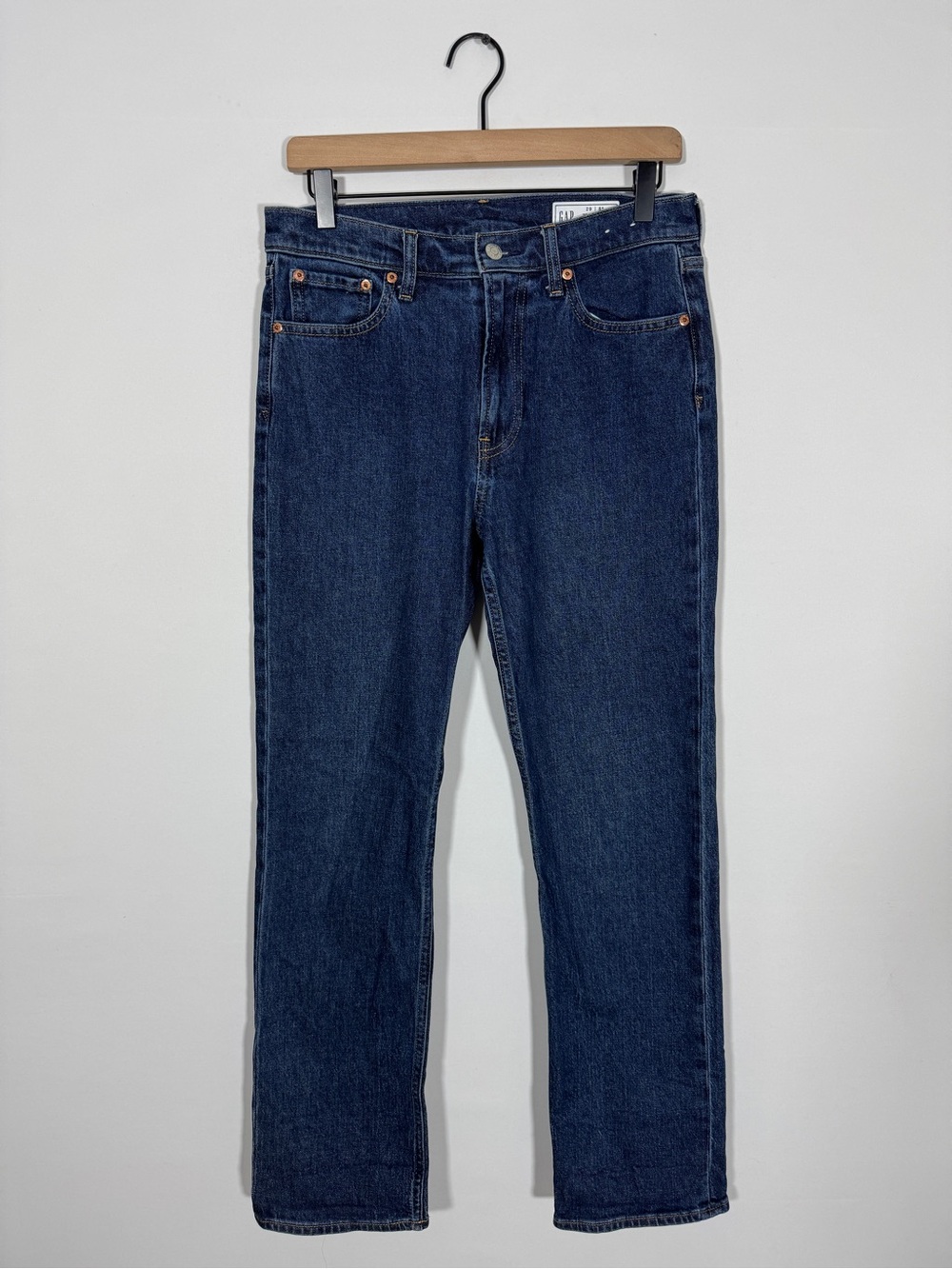 WJ88 {GAP} "90s Straight High Rise" Blue Cigarette Denim Jeans